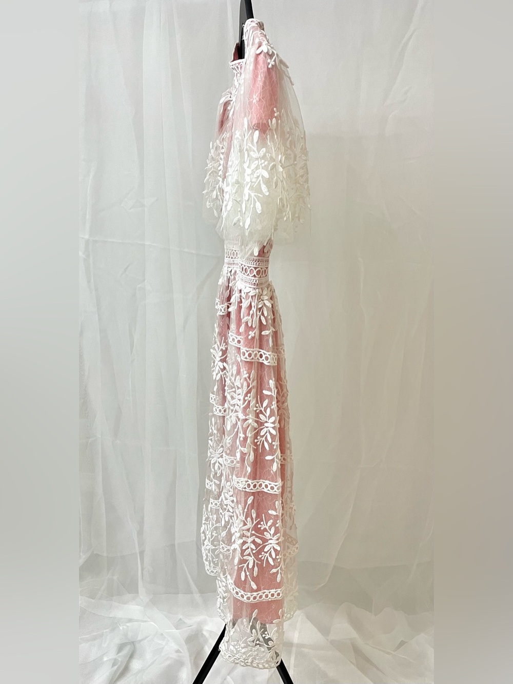 Ivy City Co Sicily Dress with Flutter Sleeves in Pink - Picture 8 of 16